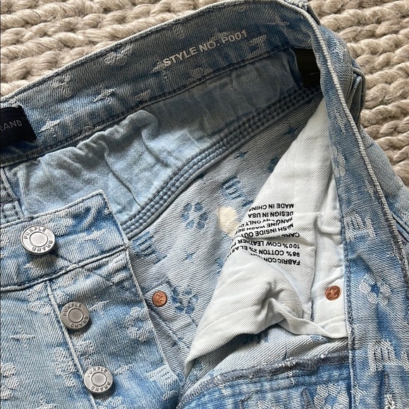 Purple Brand P001 Paint Over Light Bleach Monogram Jacquard Denim Jeans - Picture 6 of 10